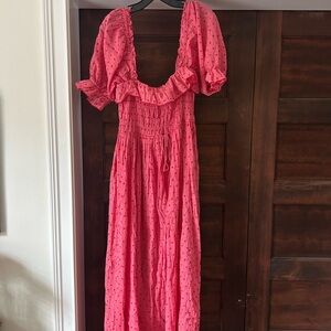 Doen Sol Dress in Pink Strawberry Dot, Size M